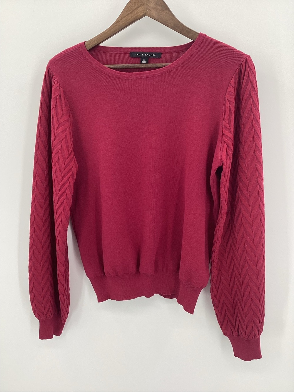 Zac & Rachel Textured Raspberry Pullover Sweater